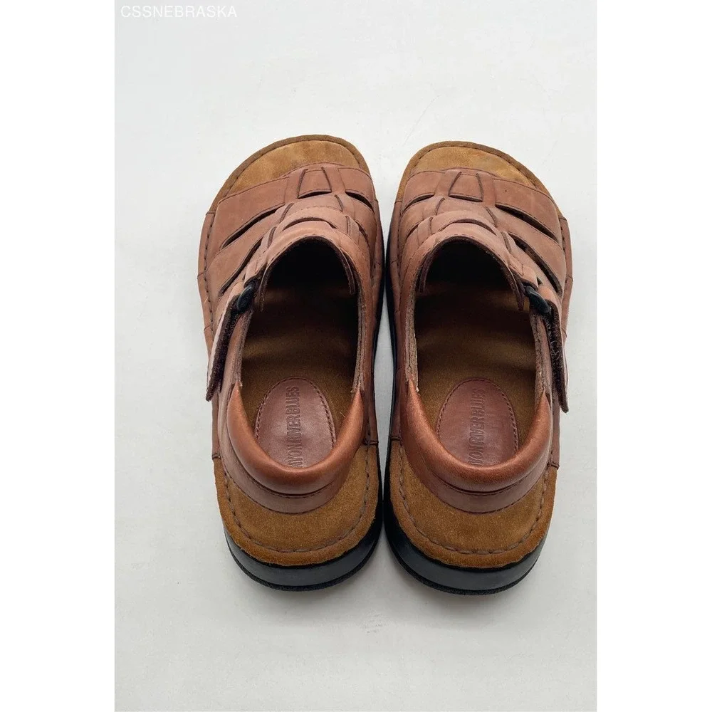 Canyon River Brawn Mens Vintage Leather‎ Sandals - Size 10D